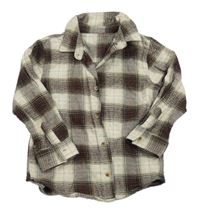 Béžovo-hnedo-červená kockovaná košeľa Matalan