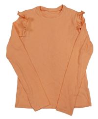 Oranžové rebrované tričko s volánikmi George