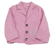 Růžový riflový žebrovaný kabátek s nápisom Lollipop