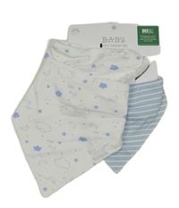 Nové - 3x - 2x bílý slinták s mráčky + 1x modro-bílý pruhovaný slinták