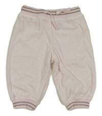 Světlerůžové sametové kalhoty s proužky H&M