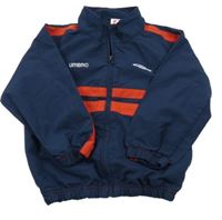 Tmavomodro-červená šušťáková bunda s logom Umbro