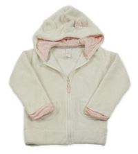 Smetanová chlupatá propínací mikina s kapucí C&A