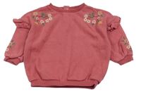 Ružová mikina s kvietkami a volánikmi George