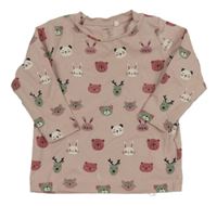 Svetloružové tričko so zvieratkami Name it