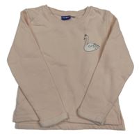 Svetloružová mikina s labuťou Lupilu