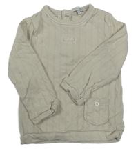 Béžová pruhovaná mikina s vreckom Blues Baby