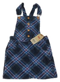 Nové - Tmavomodro-modro-červená kostkovaná laclová sukně Levi´s