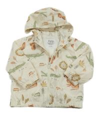 Smetanová šusťáková jarní bunda se zvířátky a kapucí F&F