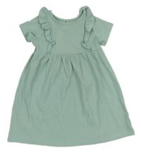 Svetlomodré rebrované šaty s volánikmi Topomini