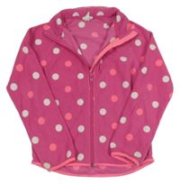 Ružová fleecová prepínaci mikina s bodkami H&M