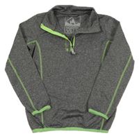 Sivá melírovaná športová mikina s limetkovými lemy C&A