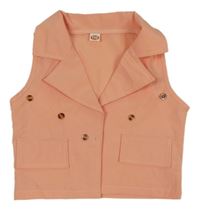 Broskvová vesta s gombíky