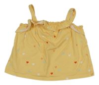 Žlutý srdíčkovaný crop top s volánkem H&M