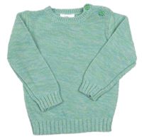 Zeleno-modro-biely melírovaný sveter Topomini