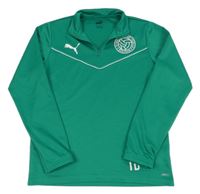 Zelená funkčná športová mikina s logom Puma