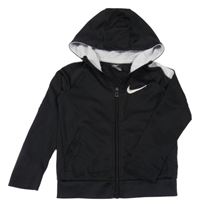 Čierno-biela prepínaci športová mikina s logom a kapucňou Nike