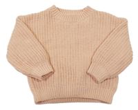 Broskvový žinylkový oversize sveter H&M