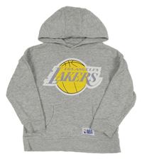 Šedá melírovaná mikina Los Angels Lakers s kapucňou Primark