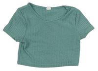 Šalvějové rebrované úpletové crop tričko SHEIN