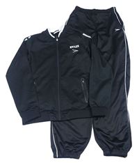 2Set - Černá funkční sportovní propínací mikina s písmenky + tepláky DUTCHY PRO