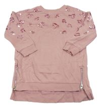 Staroružové teplákové šaty s flitrami zn. Next