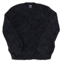 Tmavomodrý pruhovaný chlupatý svetr Zara