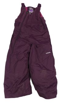 Švestkové šusťákovo/fleecové funkční zimní oteplovačky Decathlon