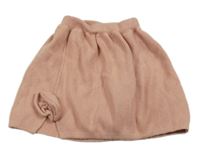 Pudrová pletená sukňa s mašlou