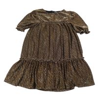 Hnedo-zlato-čierne slávnostné šaty Next