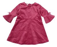 Malinové semišové šaty s mašľami PRIMIGI