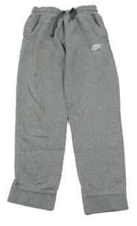 Šedé melírované tepláky s logem Nike