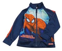 Modro-tmavomodrá propínací sportovní mikina se Spider-manem a pruhem MARVEL