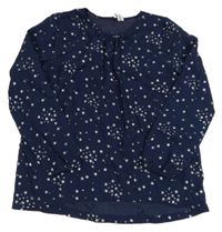 Tmavomodrá šifovaná halenka s hvězdičkami YIGGA