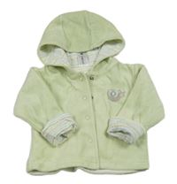 Svetlozelená zamatová prepínaci podšitá mikina so šnečkem a kapucňou C&A