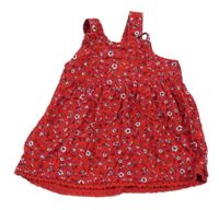 Červené menšestrové šaty s kvietkami a mašlou George