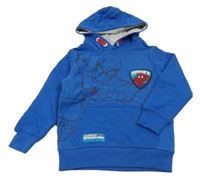 Cobaltovoě modrá mikina so Spider-manem a vreckom a kapucňou C&A