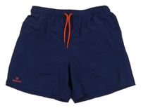 Tmavomodré plážové kraťasy s logom OLAIAN