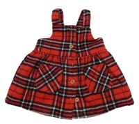 Červeno-čierno-biele kockované vlnené prepínaci šaty F&F