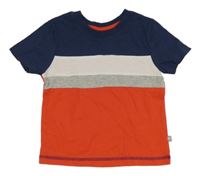 Červeno-sivo-bielo-tmavomodré tričko Liegelind