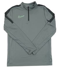 Tmavošedo-čierna funkčná športová mikina s logom Nike