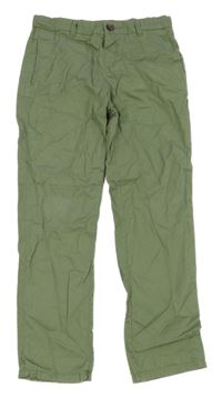 Khaki chino relaxed waist plátenné nohavice H&M