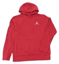 Červená mikina s logem a kapsou a kapucí Air Jordan 