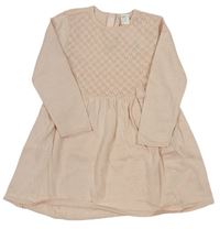 Pudrové svetrové šaty H&M