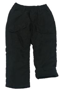 Čierne šušťákové zateplené nohavice Topolino