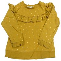 Okrová bodkovaná á mikina s volánem H&M