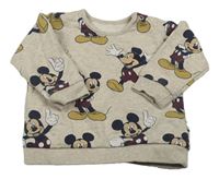 Béžová melírovaná mikina s Mickeym George