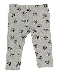 Svetlosivé melírované teplákové legíny s Minnie Disney