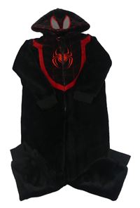 Černá chlupatá kombinéza s kapucí - Spiderman Primark