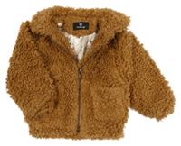 Hnedá huňatá podšitá bunda Firetrap